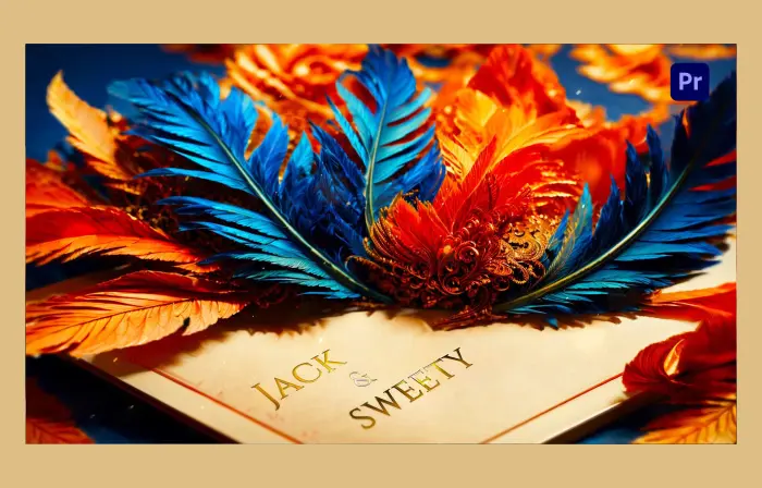 Colorful 3D Feather Design Wedding Invitation Slideshow